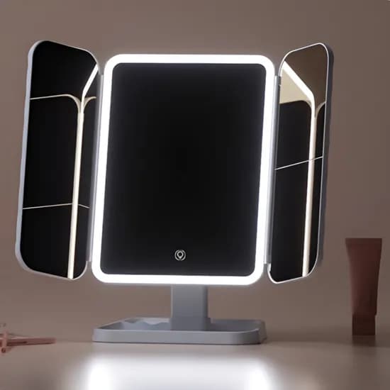 LED 조명 탁상거울, 화이트, 1개
