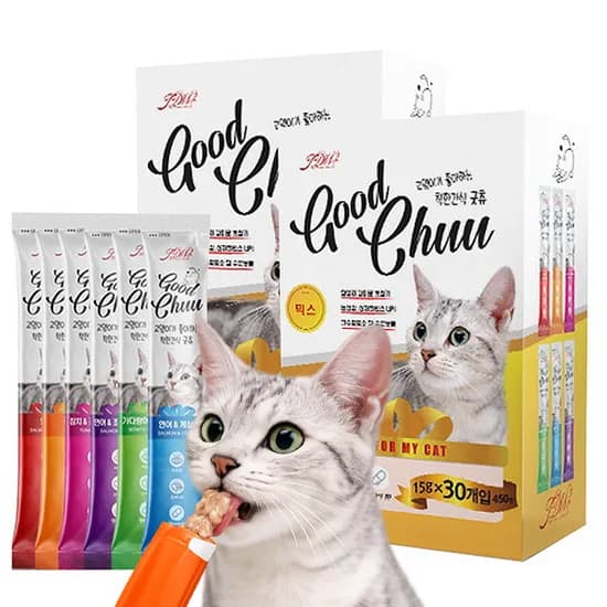 펫드림월드 굿츄 고양이 츄르 짜먹는 간식, 6종믹스, 450g, 2개