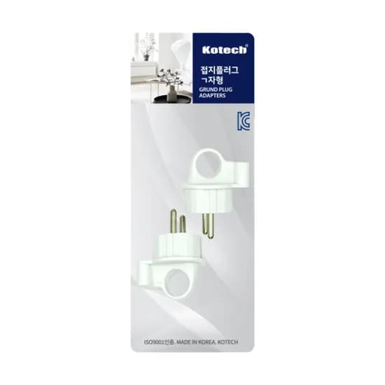 코텍 AC 접지 플러그 K-2618 ㄱ자형 50mm 2개입 1개