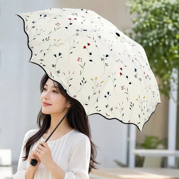 자외선 차단 3단 양산 우산 암막 아이보리 1개