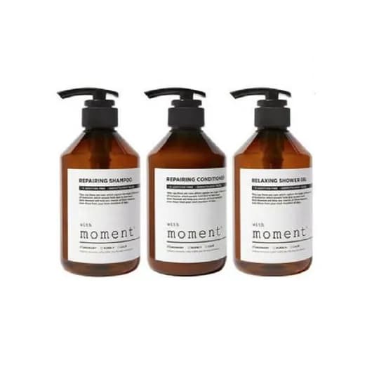위드모먼트 오디너리에디션 호텔 샴푸 컨디셔너 바디워시 500ml 3종 세트, 1세트