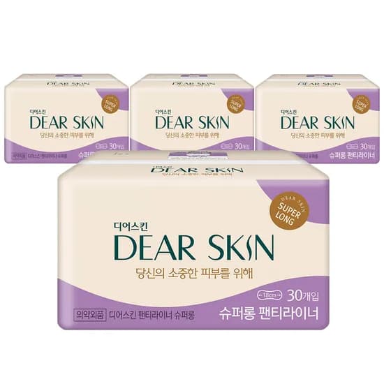 디어스킨 팬티라이너 슈퍼롱 뉴 30개입 4개