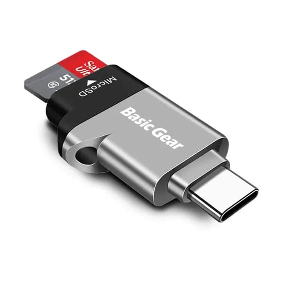 베이직기어 C타입 USB 3.2 OTG 마이크로 SD카드리더기, 혼합색상, 1개