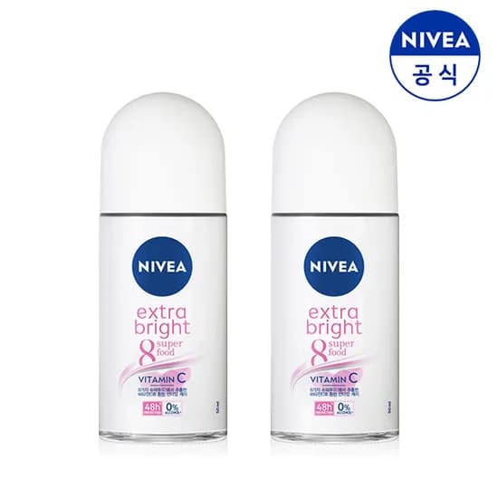 니베아 데오드란트 스틱, 엑스트라 브라이트, 50ml, 2개