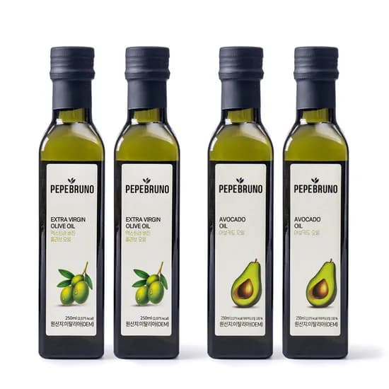 페페브루노 엑스트라버진 올리브오일 250ml 2병 외 아보카도 오일 250ml 2병