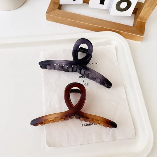 13cm 빅사이즈 레오파드 그라데이션 헤어 집게핀, 골고루, 2개