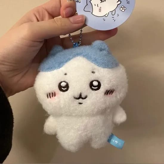 복실 하치와레 인형 키링, 화이트블루, 1개