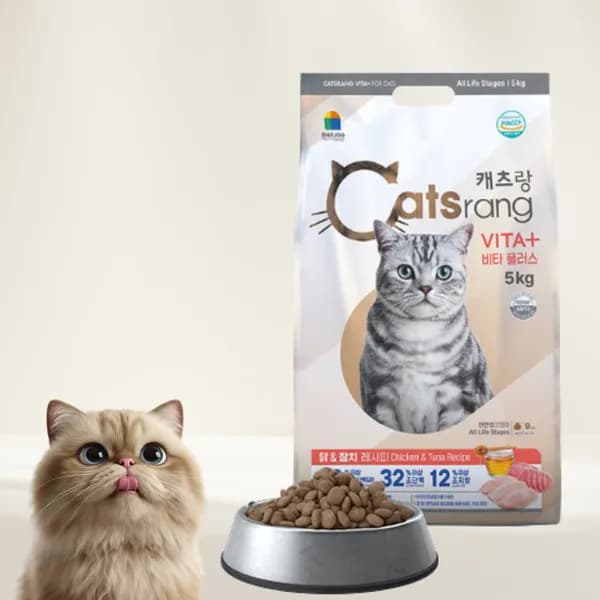 캐츠랑 비타플러스 전연령 고양이사료 닭+참치 5kg 1개