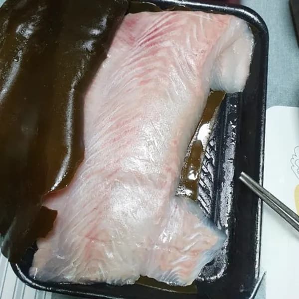 곤부지메 숙성 활광어 필렛 청주코팅 다시마숙성 1kg 1팩