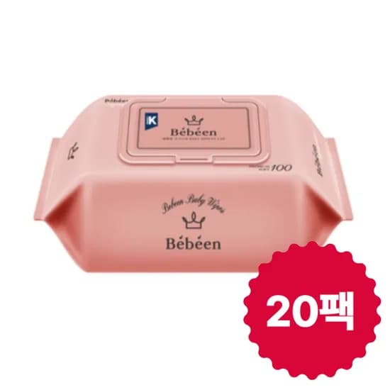 베베앙 시그니처 물티슈 캡형 100매 20팩