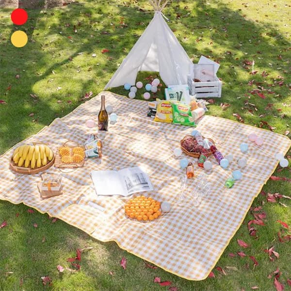피크닉 야외 비치 방수 휴대용 돗자리 매트 옐로우 200X150cm 6,520원