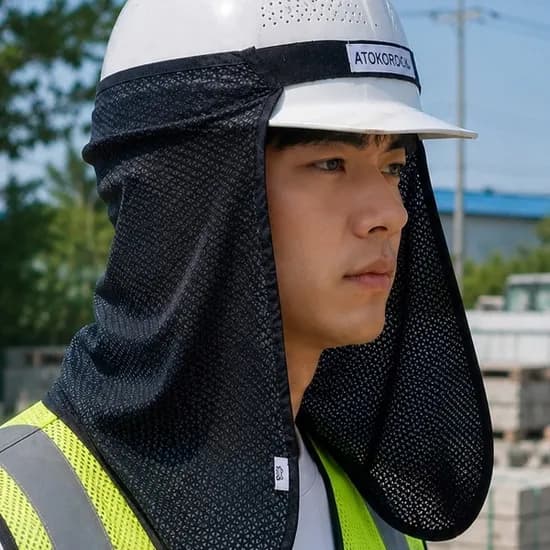 아토코레아 자외선차단 안전모 햇빛가리개 캡선가드 쿨 바람막이 FREE 블랙 1개