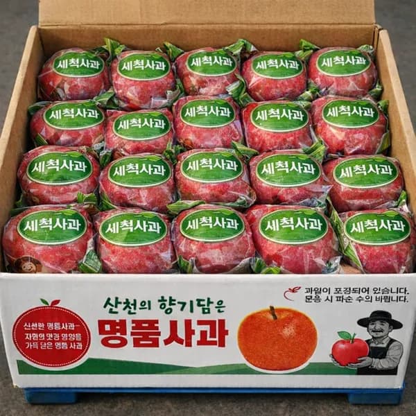 껍질째먹는 꿀 가정용 세척사과 1박스 3kg 17,900원