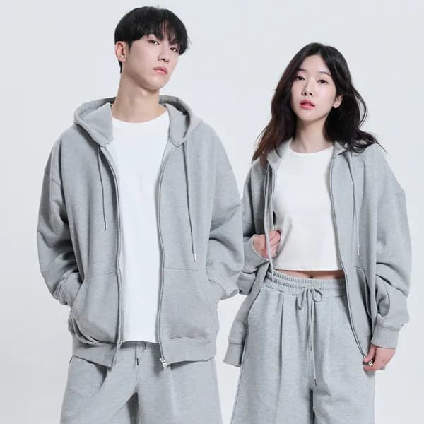 포슈어 오버핏 투웨이 후드 집업 블랙 XXL