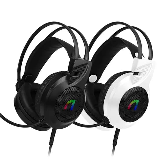 ABKO N460 ENC 초경량 RGB 게이밍 헤드셋, 블랙, 1개