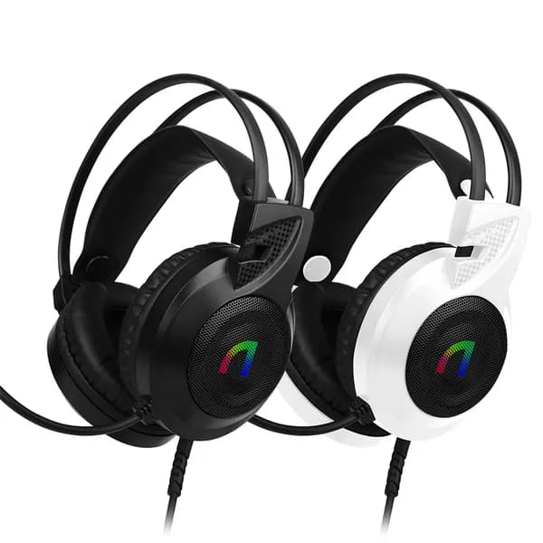 ABKO N460 ENC 초경량 RGB 게이밍 헤드셋 화이트