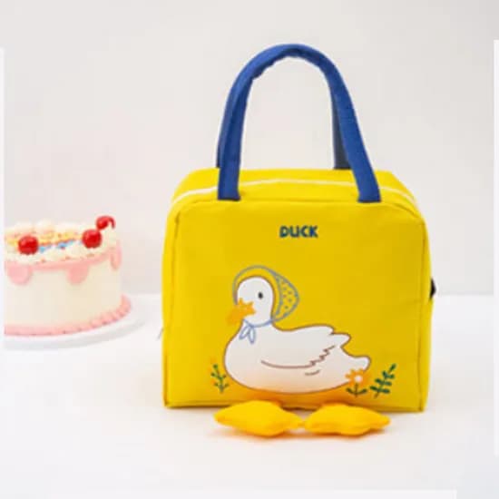 오리 보온보냉 런치백, 옐로우, 1개