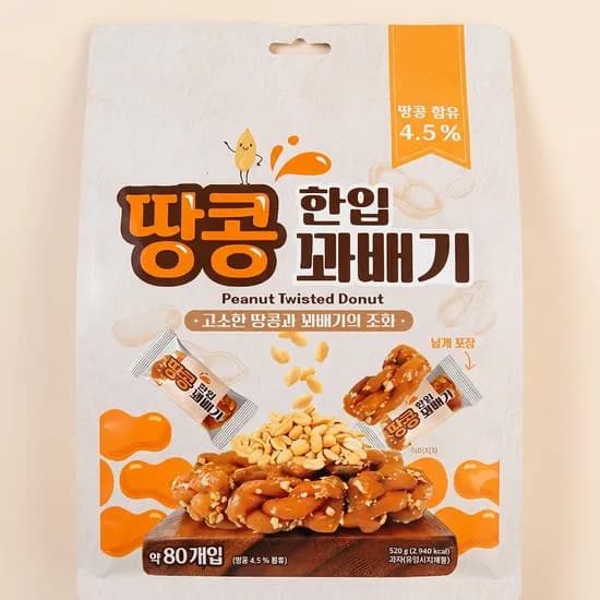 땅콩 한입 꽈배기 520g 80개입 2개