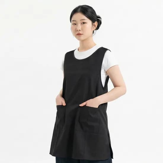 원피스형 앞치마 블랙 대 1개