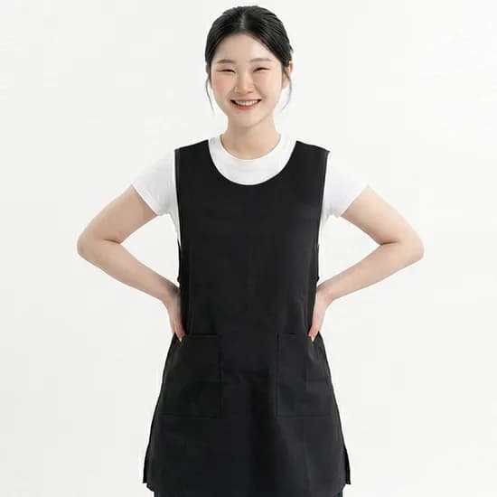 원피스형 앞치마 블랙 특대 DB-XL 1개