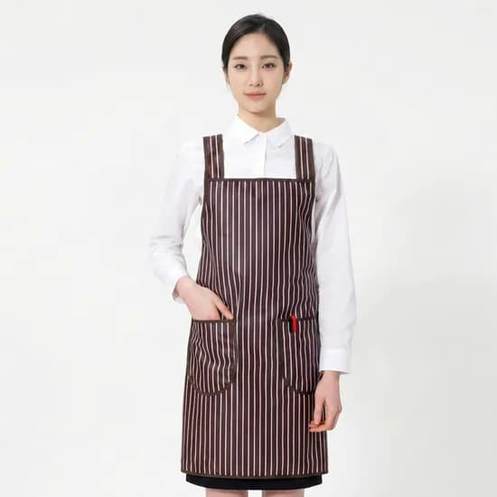 메쉬 줄무늬 H형 방수앞치마 밤색 소 1개