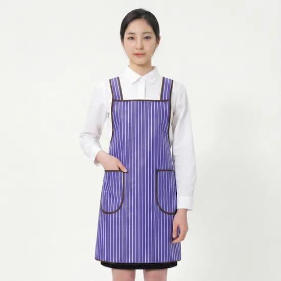 메쉬 줄무늬 H형 방수앞치마 보라색 소 1개