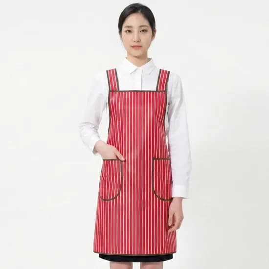 메쉬 줄무늬 H형 방수앞치마 빨간색 소 1개