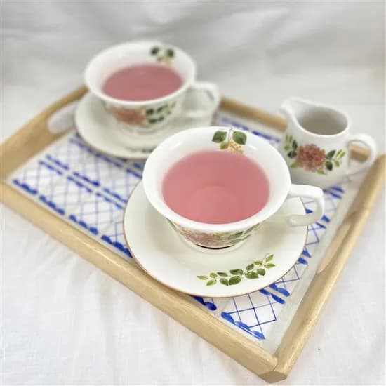 수국 핸드페인팅 라떼잔 찻잔세트, 300ml, 1인용