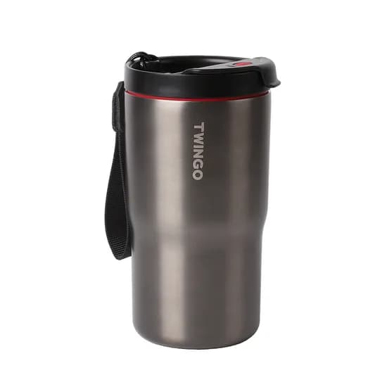 트윙고 스텐 더카페 텀블러, 스틸블랙, 480ml, 1개