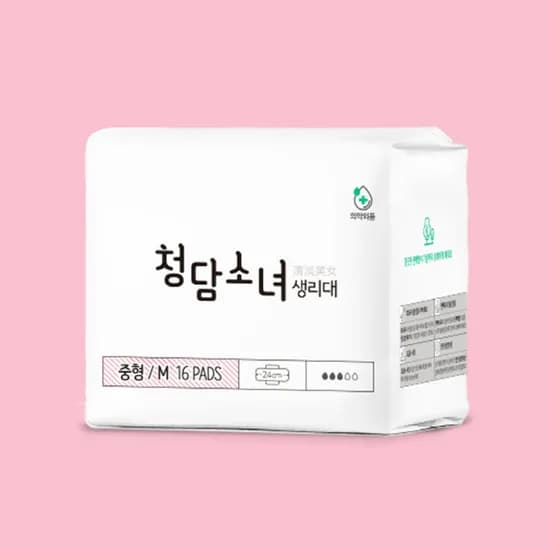 청담소녀 오리지널 유기농 생리대 대형 48매 6팩