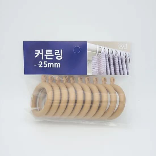 커튼링, 우드색, 25mm, 내경 3.4cm, 10개