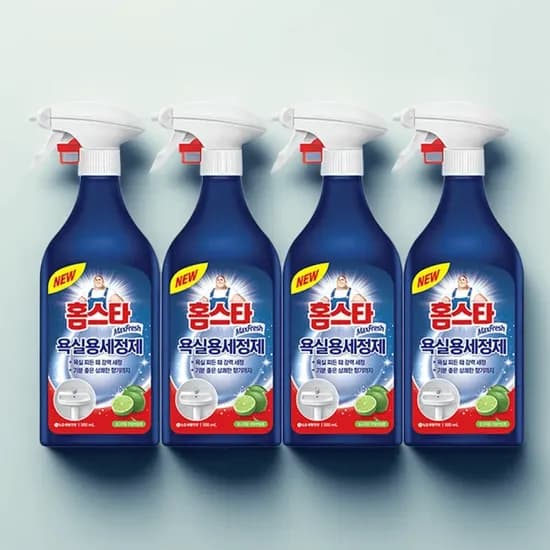 홈스타 맥스프레쉬 욕실용 세정제 라임바질향 500ml 4개