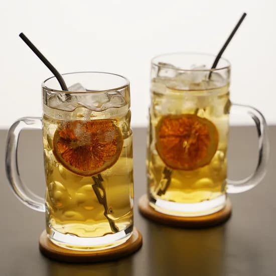 돈비어 손잡이 맥주잔 투명 590ml 2개
