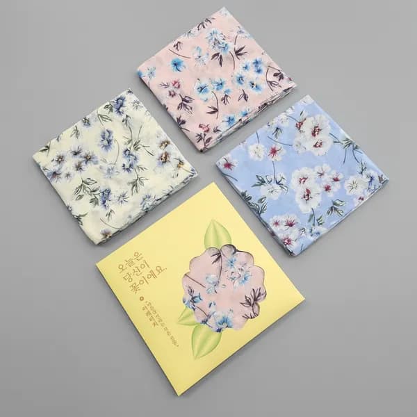 이레터치 꽃무늬 신상 여성 친환경 손수건 벚꽃 3개 17,800원