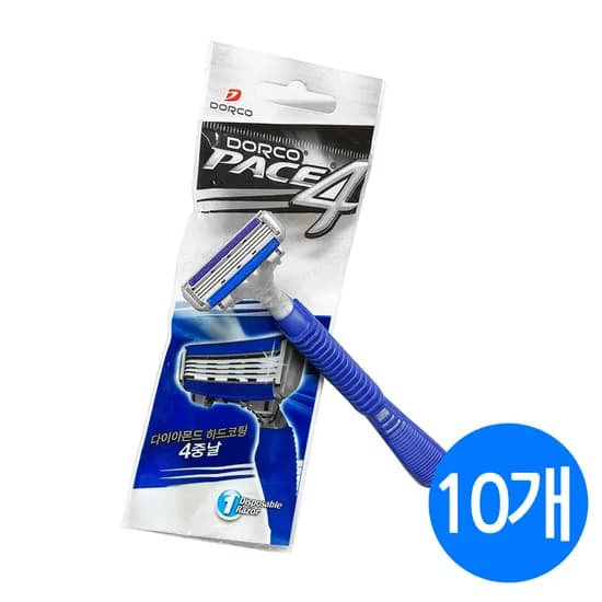 도루코 4중날 일회용 면도기 PACE 4 10개입