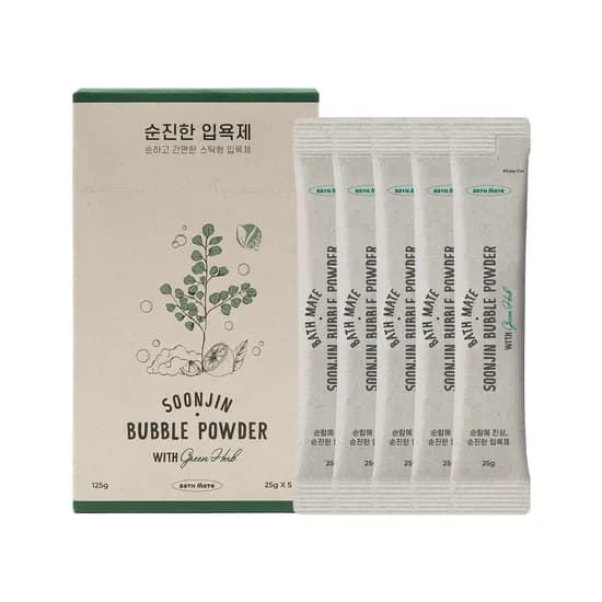 배스메이트 순진한 입욕제, 그린허브(스틱형), 125g, 1개, 5개입