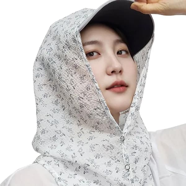 후드형 지지미 햇빛가리개 블랙 1개