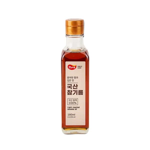햇님마을 한 번만 짜낸 국내산 참기름 180ml 1개