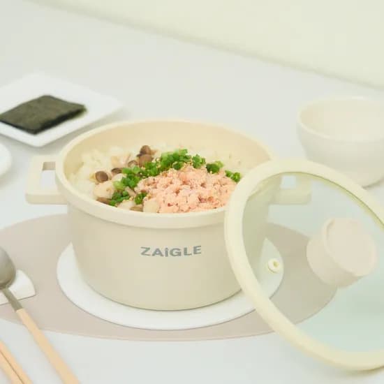 자이글 블룸 인덕션 겸용 티타늄 코팅 양수냄비, 아이보리, 16cm, 1개