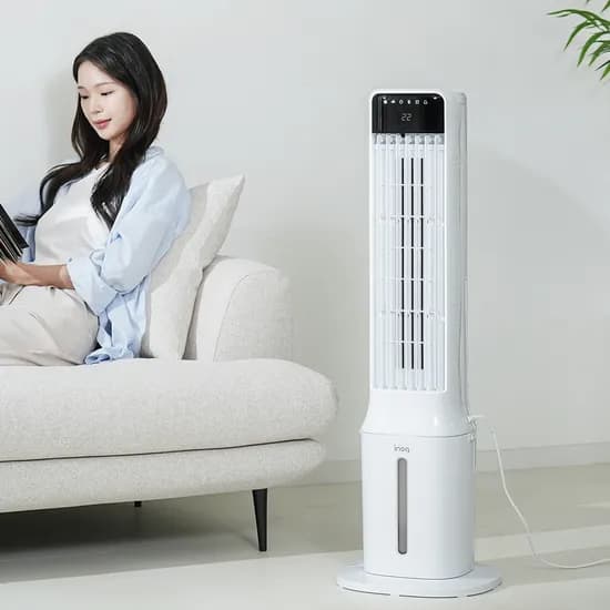 이노크아든 리모컨형 물통분리 간편세척 타워팬 냉풍기 IA-LF1010, 화이트