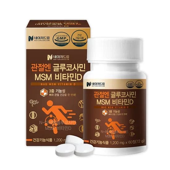 네이처드림 관절엔 글루코사민 MSM 비타민D 1200mg 60정 1개