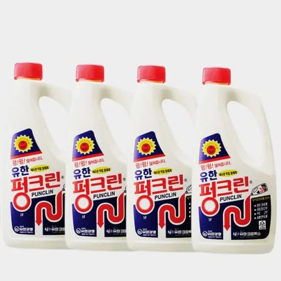 유한양행 펑크린 배수구 세정제 1L 4개
