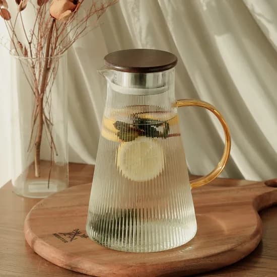 에덴 우드커버 내열유리 물병, 투명, 1.8L, 1개