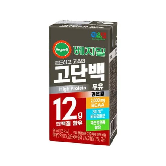 베지밀 고단백 두유 검은콩, 190ml, 24개