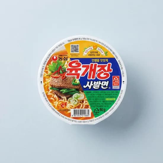 농심 육개장 사발면 86g 12개
