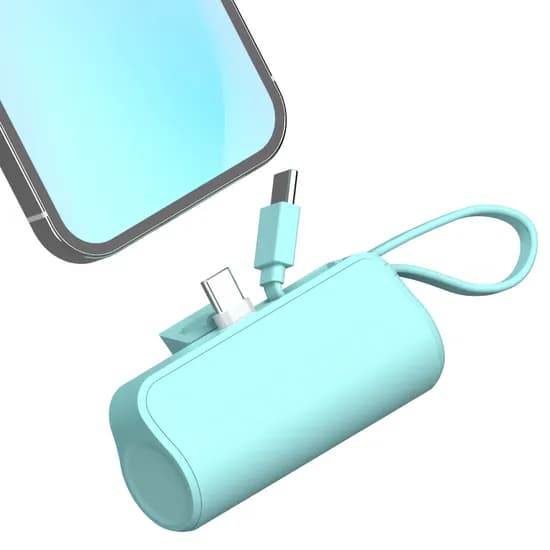 프리미엄 5000mAh 2웨이 보조배터리 C타입 단자 C타입 케이블 민트 1개
