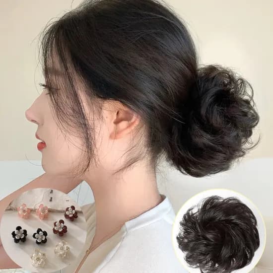 애니윙 셀프 올림머리 똥머리 가발, 다크브라운, 1개