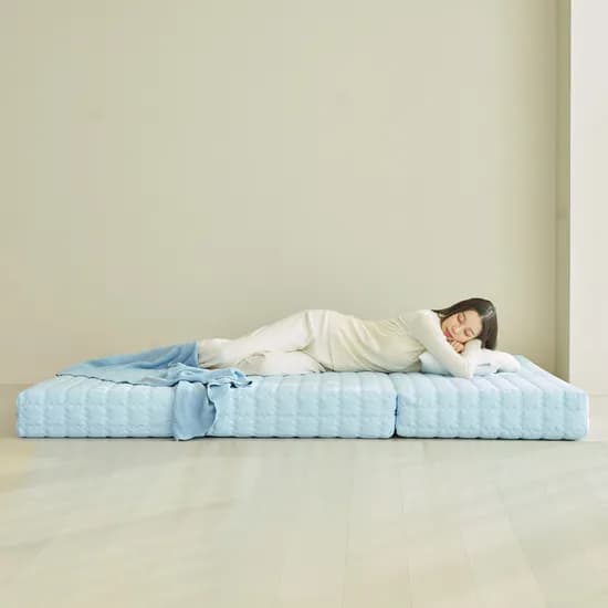 숙면연구소 바른잠 3단 접이식 매트리스, 블루, 슈퍼싱글, 10cm