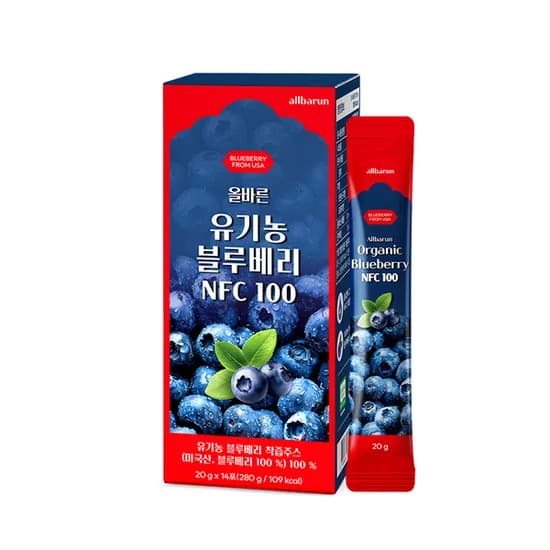 올바른 유기농 블루베리 NFC 100 20g 14포 1박스