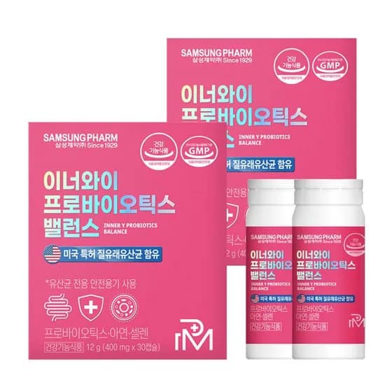 삼성제약 미국 특허 질유산균 이너와이밸런스, 400mg*30c, 2개